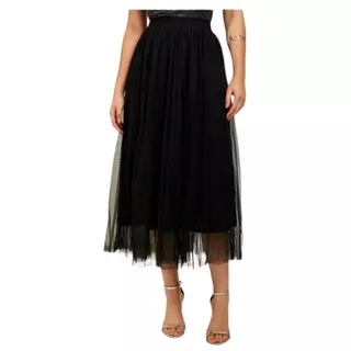 Saia Midi Tule Renda Evangelica feminina