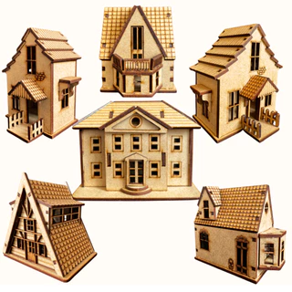 kit 6 casa casinha decorativa mini casa mdf oferta promoção envio imediato