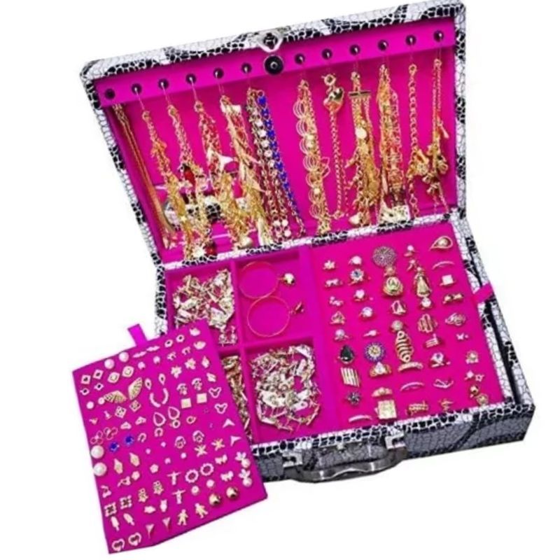 KIT COM 60 PEÇAS DE SEMIJOIAS BANHADAS NA PRATA e DOURADO