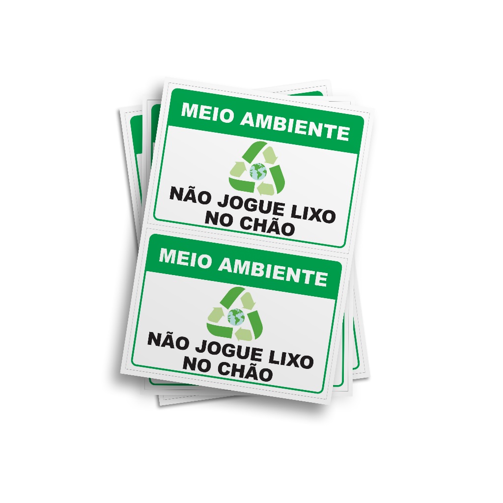 Kit 2 Adesivos Sinalizacao Nao Jogue Lixo No Chao 14x20cm - Vinil ...