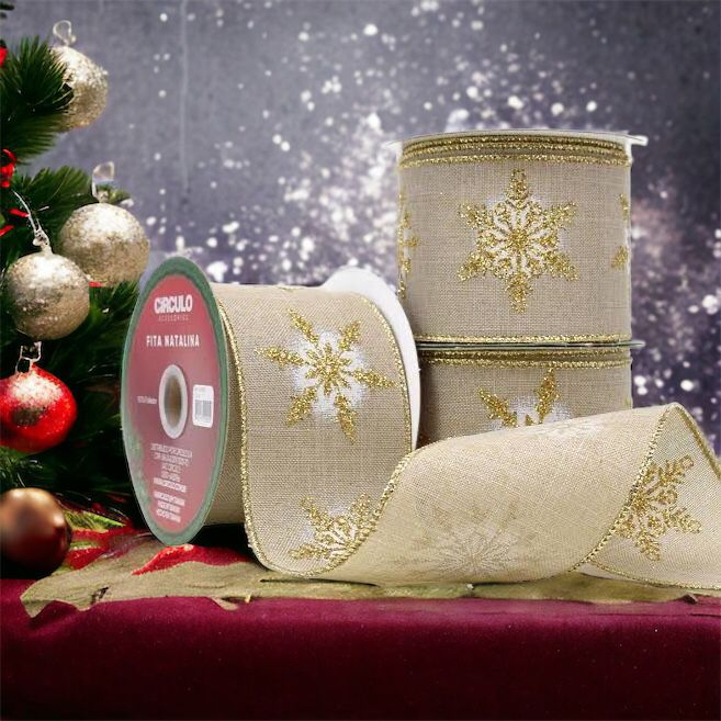 FITA DECORATIVA DE NATAL CETIM LINDA | Shopee Brasil