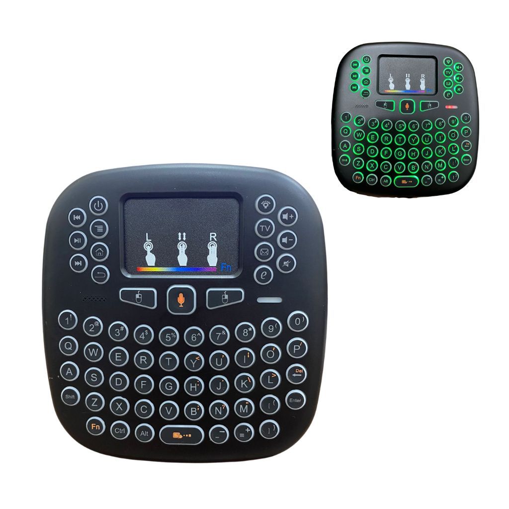 Mini Teclado Controle Sem Fio Para Smart Tv Tv Box Pc Com Led RGB