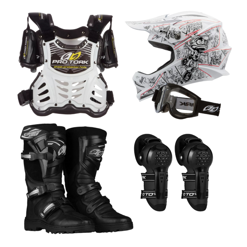 Kit Completo Equipamentos Piloto Infantil Motocross Off Road