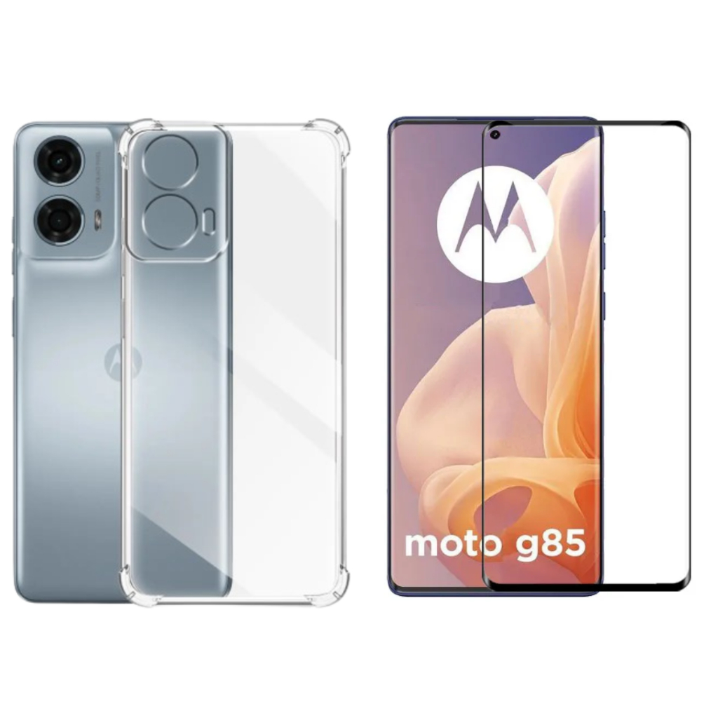 Capa Capinha Case + Película de Cerâmica 3D para Motorola Moto G85 6.67"