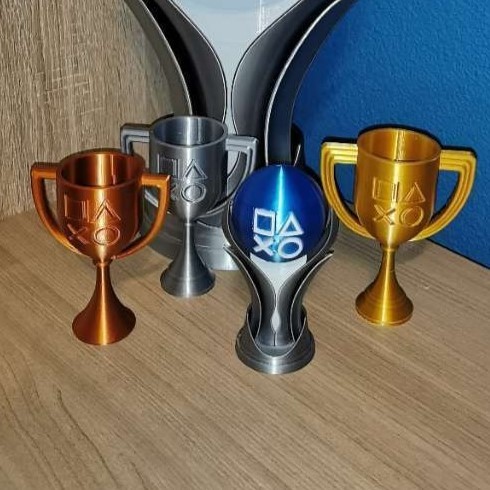 troféu playstation platina ouro plata bronze decoração gamer
