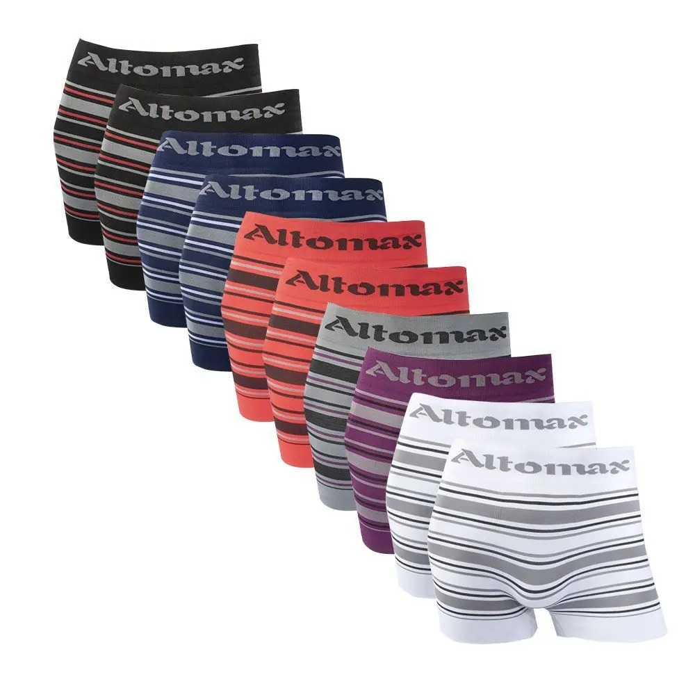 Kit 10 Cueca Cuecas Box Microfibra Altomax Lisa e Estampada Cores ...