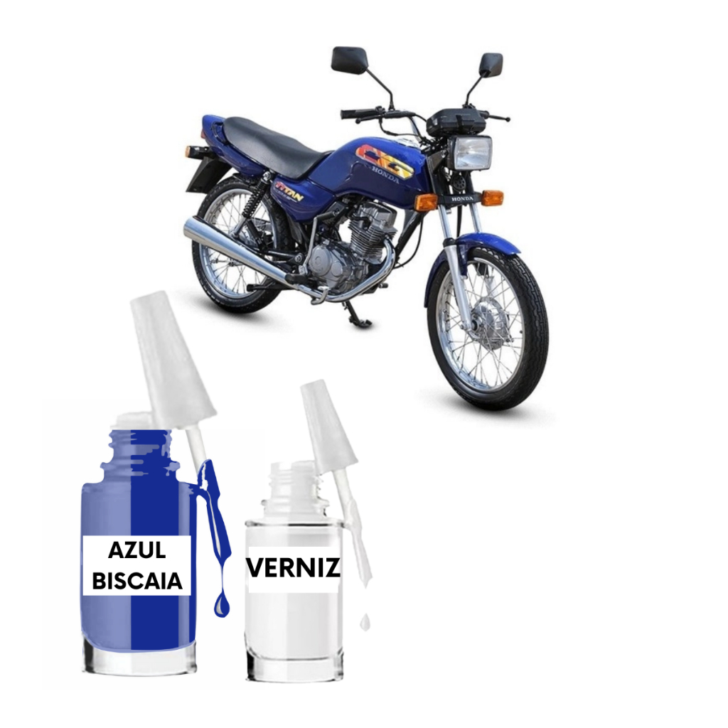 Tinta Tira Risco Moto Honda CG Azul Biscaia Cód. PB156 | Shopee Brasil