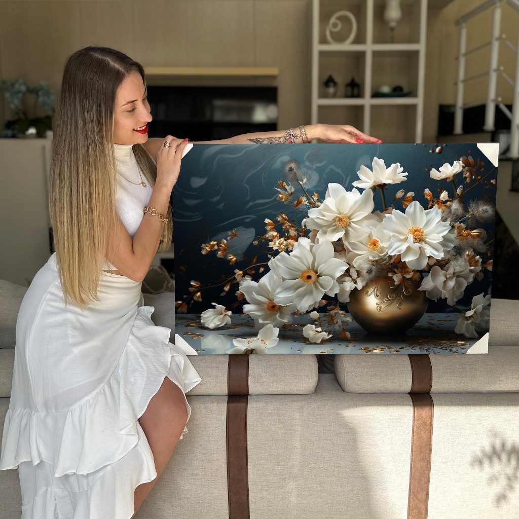 Quadro Decorativo Grande Composição Floral Horizontal Vários