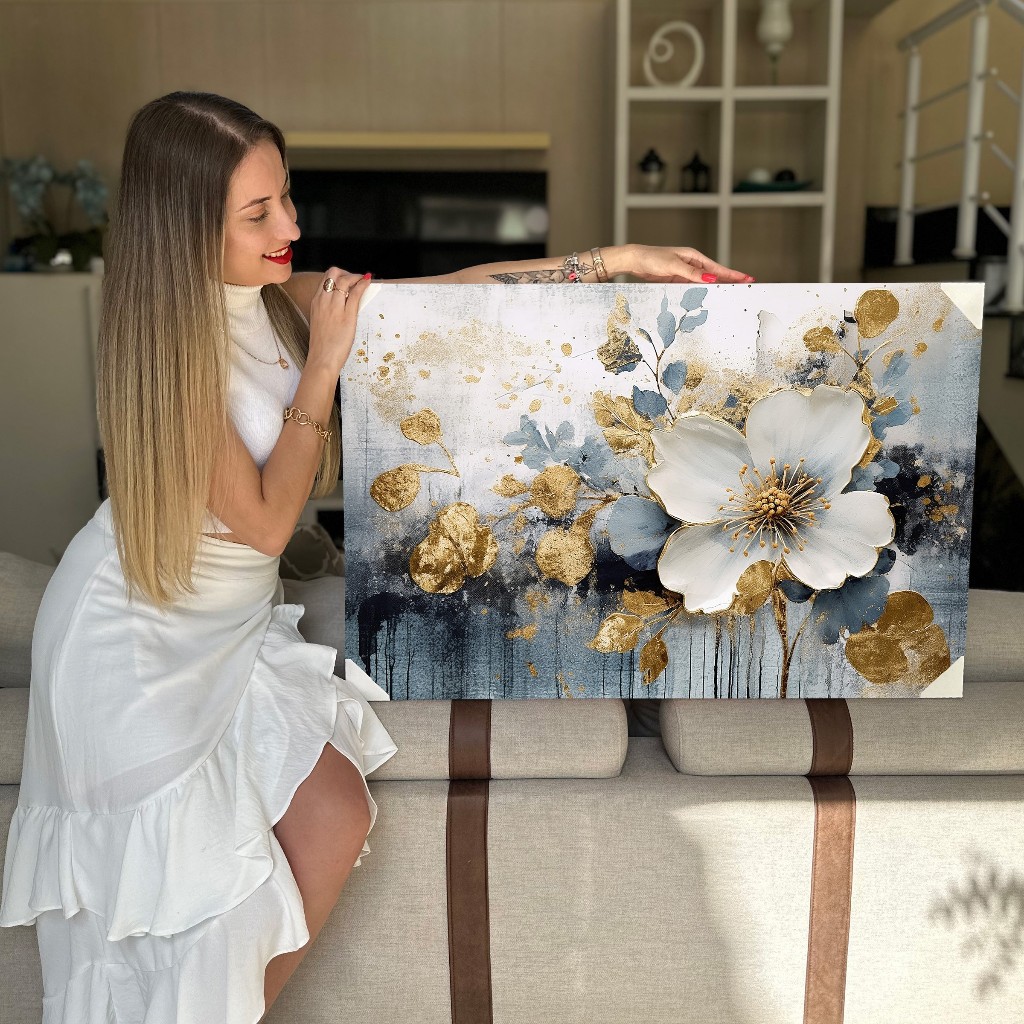 Quadro Decorativo Grande Composição Floral Horizontal Vários