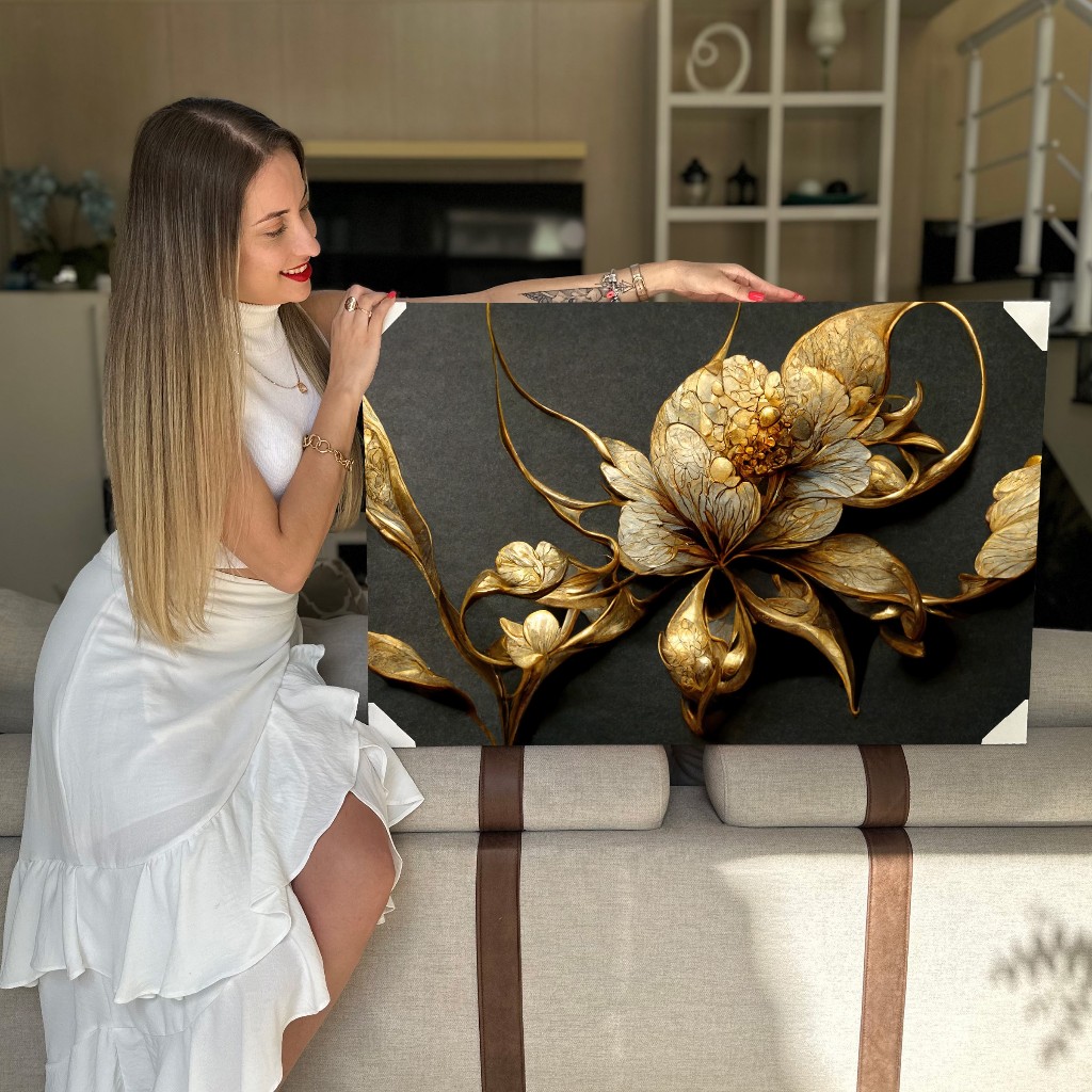 Quadro Decorativo Grande Composição Floral Horizontal Vários