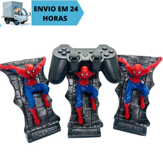 Boneco e Suporte Controle Homem Aranha Cenário Parede Actin Figures Marvel Spider Man Estatua Colecionavel Resina