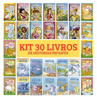 Kit 30 livros de Historias infantis - Fazenda - Classicos - Aventuras no Mar