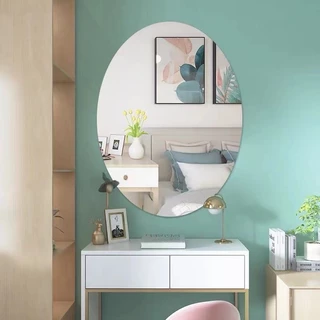 Espelho Oval Adesivos De Parede 3d Auto-Adesivo Adesivo De Parede Decoração Para Casa imperio