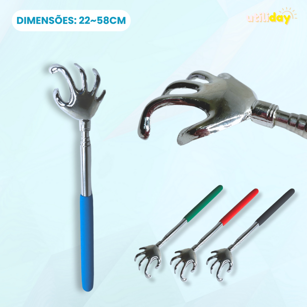Coçador Regulável Para Costa Metal Caveira Emborrachado Unitário ou Kit c/3 25~58cm