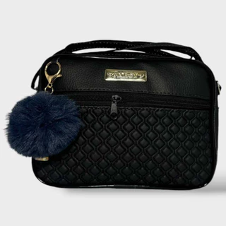 Bolsa Feminina Transversal Com Pom Pom Tira Colo
