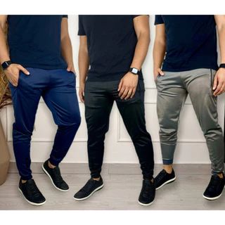 Calça Esportiva Dry Fit Masculina Tradicional Casual e Treino Academia de Agasalho Jogger com Logoo Refletivel