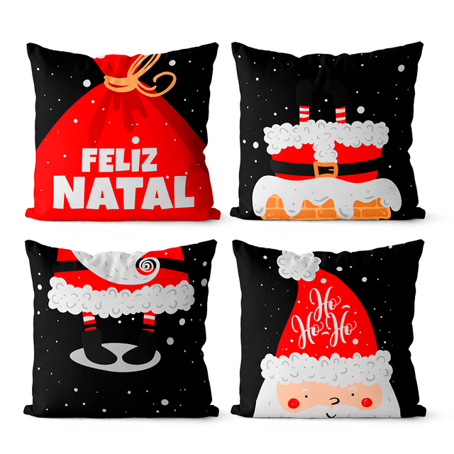 Kit 4 Capas De Almofadas Natal 45x45 - PB | Shopee Brasil
