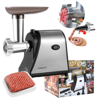 Máquina Moer Moedor De Carne Elétrico 500W Faz Linguiça Carne Frango 110V 220V em Oferta na Shopee