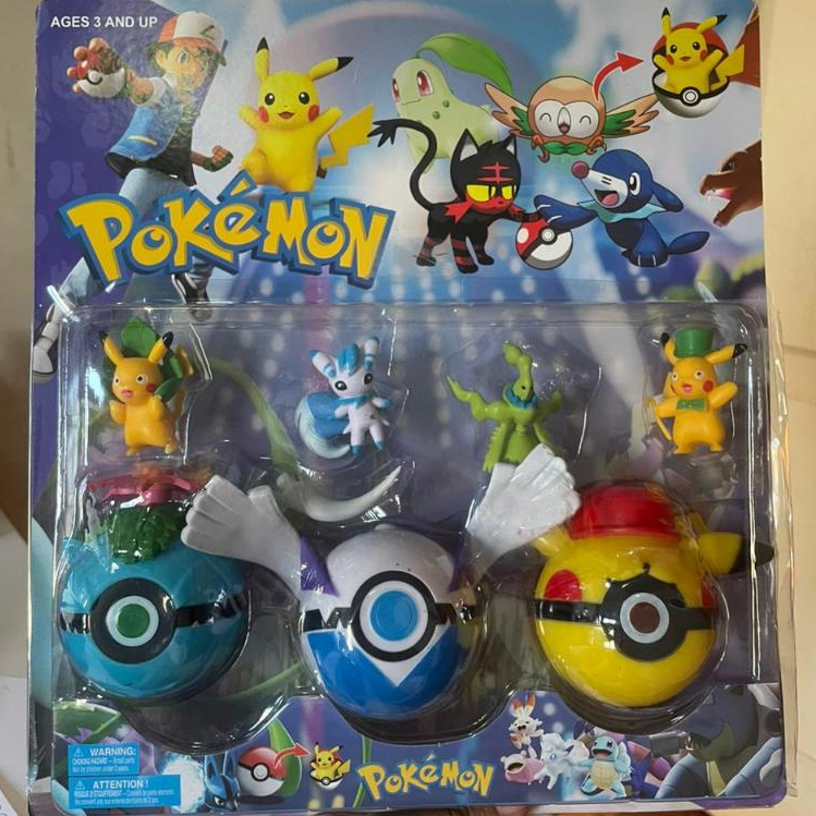 Bonecos Pokemon com a Pokebola Pikachu | Shopee Brasil