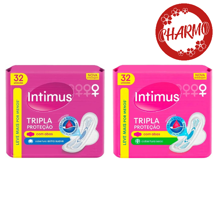 Absorvente Íntimo Intimus Tripla Proteção Kit c/2 Seca ou Suave C/abas ...