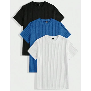 kit 3 Blusa camisa Slim Americana Califórnia Tecido Canelado Ribana