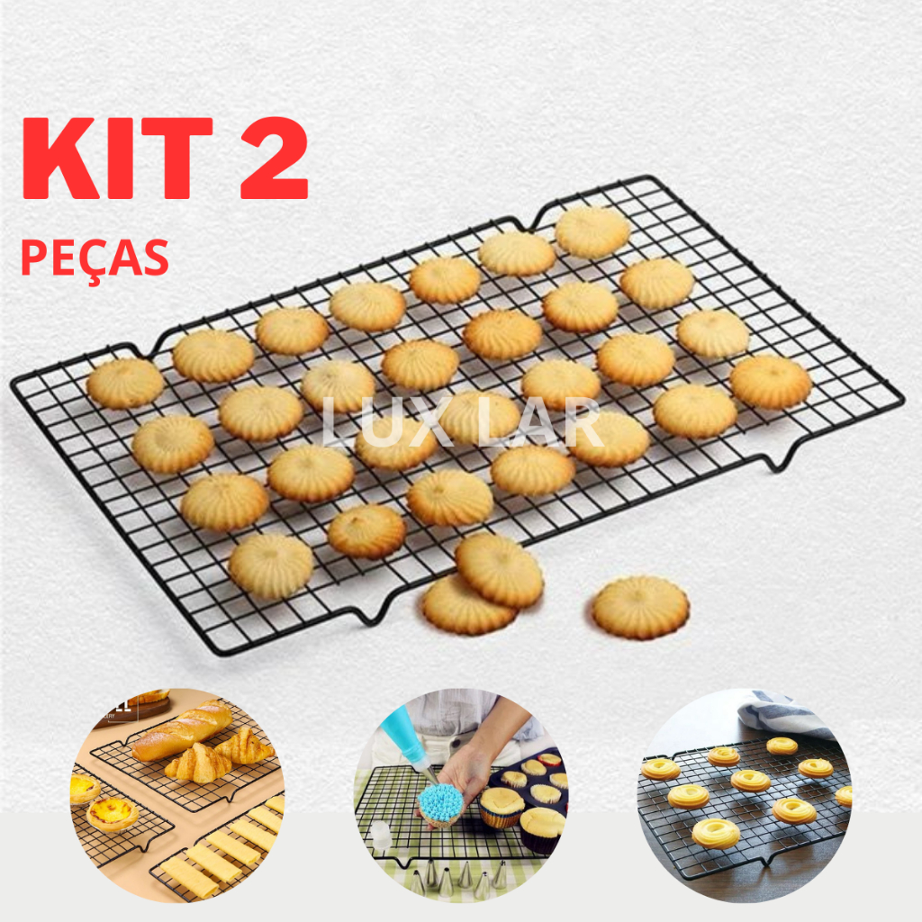Grade Confeitaria Resfriar Alimentos Culinária Bolo Pão Cupcake Donuts Biscoito Antiaderente Prático