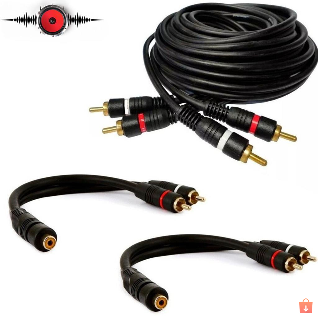 Cabo Som Automotivo Rca 5 Metros + 2 Cabos Y Carro P/modulo | Shopee Brasil