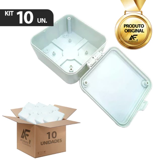 Kit 10 Caixas Proteção Conector Câmera Cftv Cabo Fonte 10x10