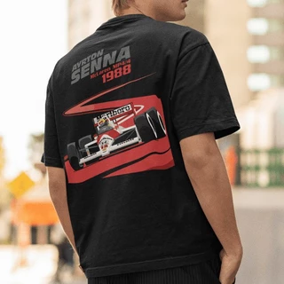 AYRTON SENNA F1 1988 100% algodão unissex preto e branco camiseta básica enviada em 24 horas