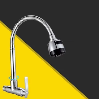 Inox Prata Torneira com chuveiro com rotação de 360° Cozinha Luxo Parede Promoção