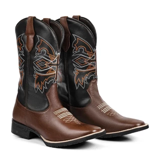Bota Texana Masculina em Couro Country Cowboy Rodeio