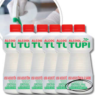 Alcool Líquido 70 500ml Frasco Pequeno Limpeza em Geral Antibactericida Desinfeta Desinfetante Casa