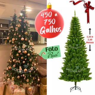 Arvore de Natal 1,80 a 2,10 Metros 450 a 750 Galhos Grande Cheia Luxo Premium