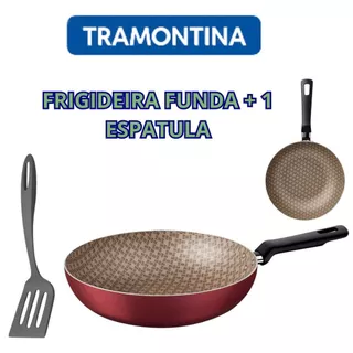 Frigideira Funda Antiaderente Tramontina 24 cm 2,2 L + UMA ESPATULA