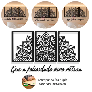 Kit Quadros Decorativos Quarto Casal Grande Decoração Sala Casa + Frase