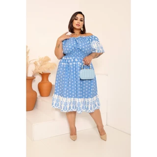 Vestido Plus Size Midi Moda Feminina Casual Social Elegante