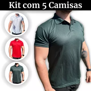 Kit 5 Camisa Gola Polo Dryfit