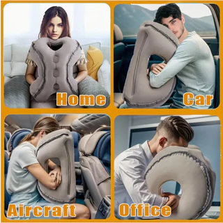 Travesseiro De Pescoço Cervical Inflável Para Viagem，Suporte multiuso para um sono confortável e alívio da dor,Encosto de cabeça ajustável