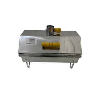 Churrasqueira mini bafo portátil a carvão aço inox camping acampamento pequena movel praia pesca 30x25