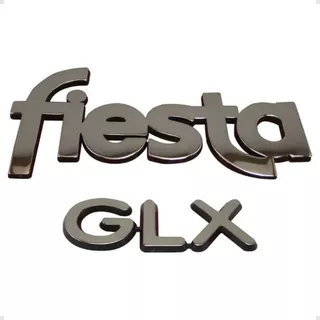 Emblema Fiesta E Glx Cromado Com Fundo Preto