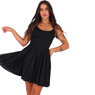 Vestido Feminino Godê Ribana Rodado Vestido Moda Feminina