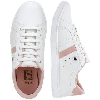 Tênis Calce Fácil Feminino Branco Cadarço Elástico Casual Leve e Confortável 28-040