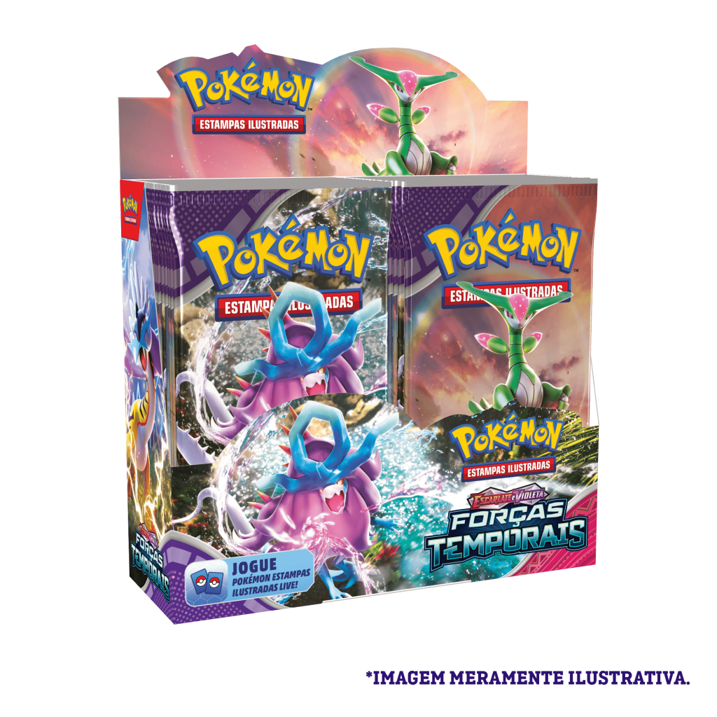 Booster Pokémon Escarlate e Violeta 5 Forças Temporais Copag Pacotinho de Pokémon
