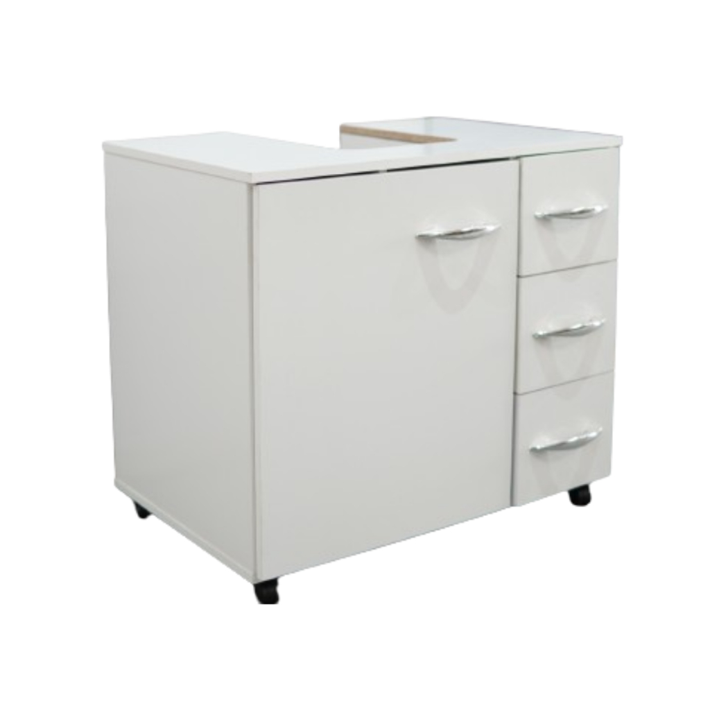 Gabinete Para Banheiro 3 Gavetas Branco Encaixe
