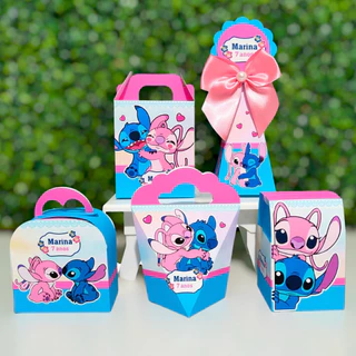 PEGUE E MONTE - Kit 20 a 50 Personalizados Stitch e Angel Collor | Lembrancinha