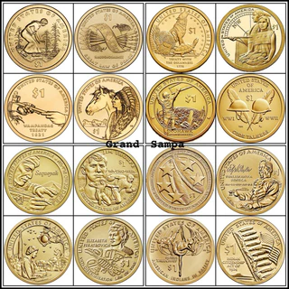 Moeda -> EUA Fc 🇺🇸 -> Dólar -> Série Nativos Americanos -> Sacagawea -> 2009 - 2024 -> Letras Variadas -> América do Norte -> Comemorativa