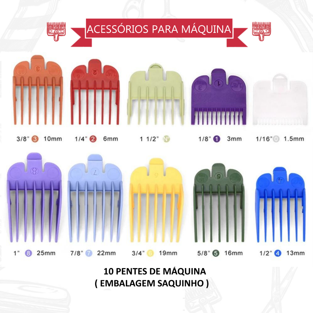 10 Pente de Maquina de Cortar Cabelo Profissional | Shopee Brasil