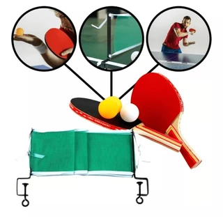 Kit ping pong tenis de mesa 2 raquetes, 3 bolas e suporte rede