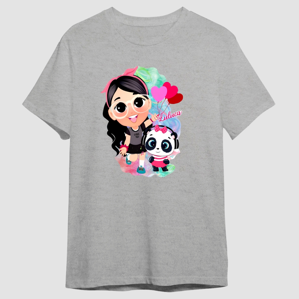 Camiseta Infantil Luluca Panda Rosa 100% Algodão Pandinha Lu Canal ...