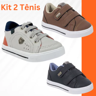 Kit 2 Tênis Menino Infantil Masculino Casual Confortável Calce Fácil